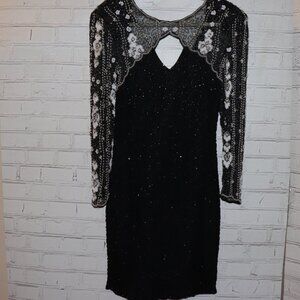 🖤 Lawrence Kazar Beaded Silk Dress · XL 🖤 Intricate beadwork